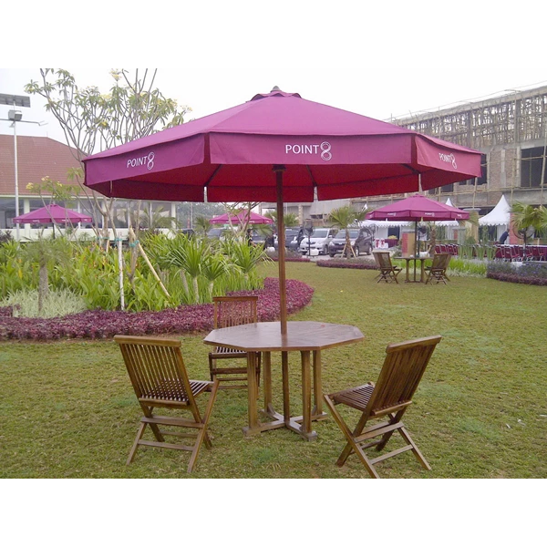 Payung Taman Jati + meja 1 pcs kursi 4 pcs