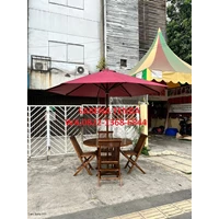  Payung Taman jati 3 meter meja + kursi