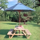 Teak Garden Umbrella Tent + Chair 5