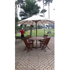 Tenda  Payung Taman Kayu Jati + Kursi 4