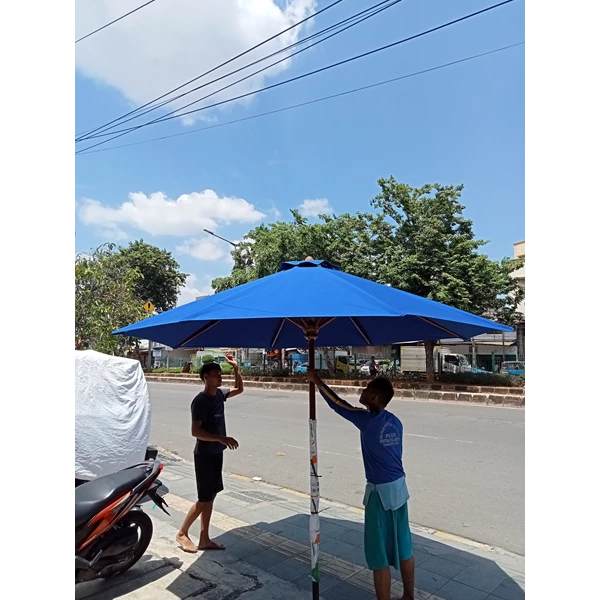 Tenda  Payung Taman Kayu Jati + Kursi