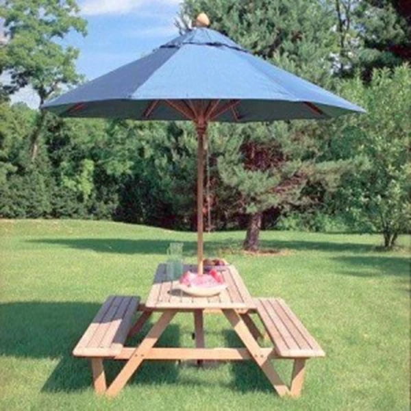Teak Garden Umbrella Tent + Chair